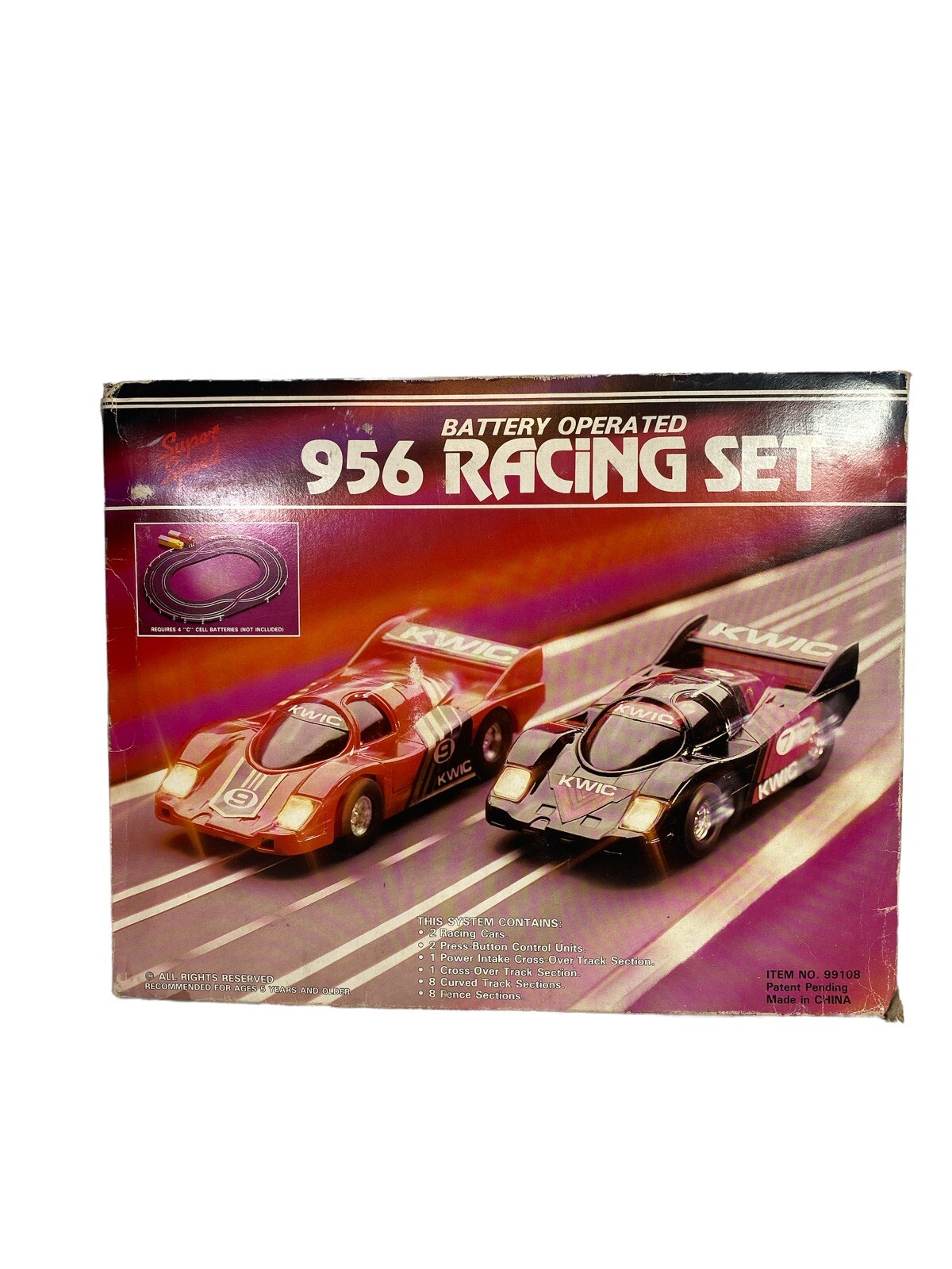 Vintage Super Speed 956 Road Race  Slot Car Battery Operated Track Set