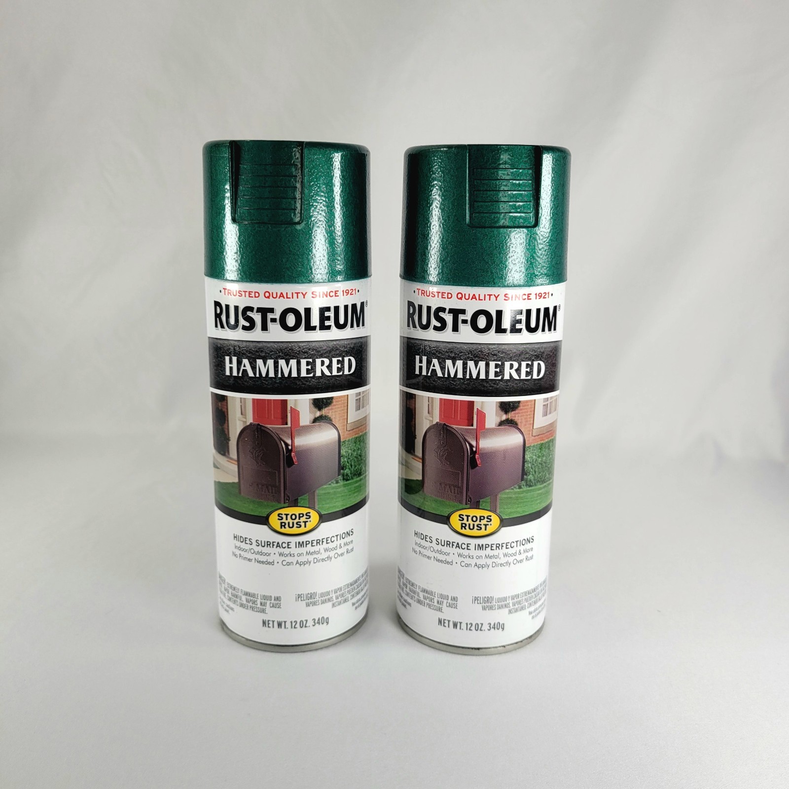 (2) Rust-Oleum Hammered Deep Green Spray Paint New Discontinued 2x NOS Lot