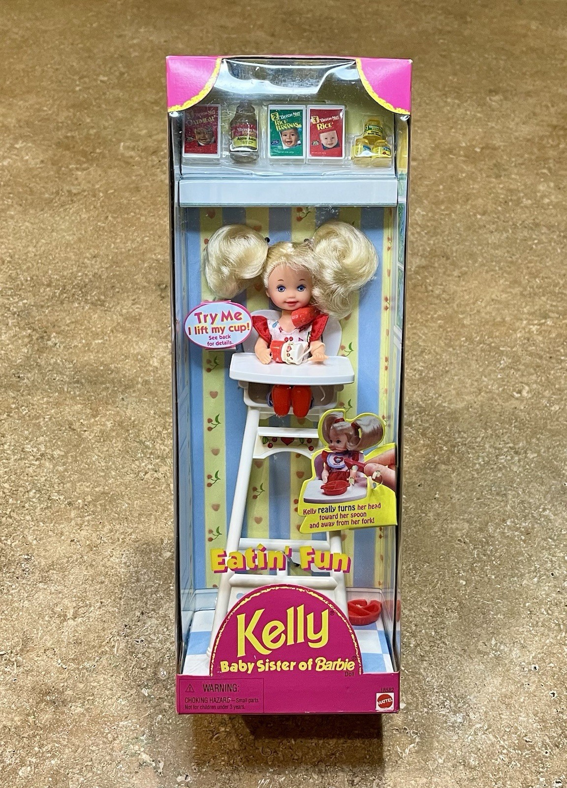 Vintage 1997 Eatin’ Fun Kelly Baby Sister Of Barbie Mattel #18582 NRFB Vintage 1997 Eatin’ Fun Kelly Baby Sister Of Barbie Mattel #18582 NRFB