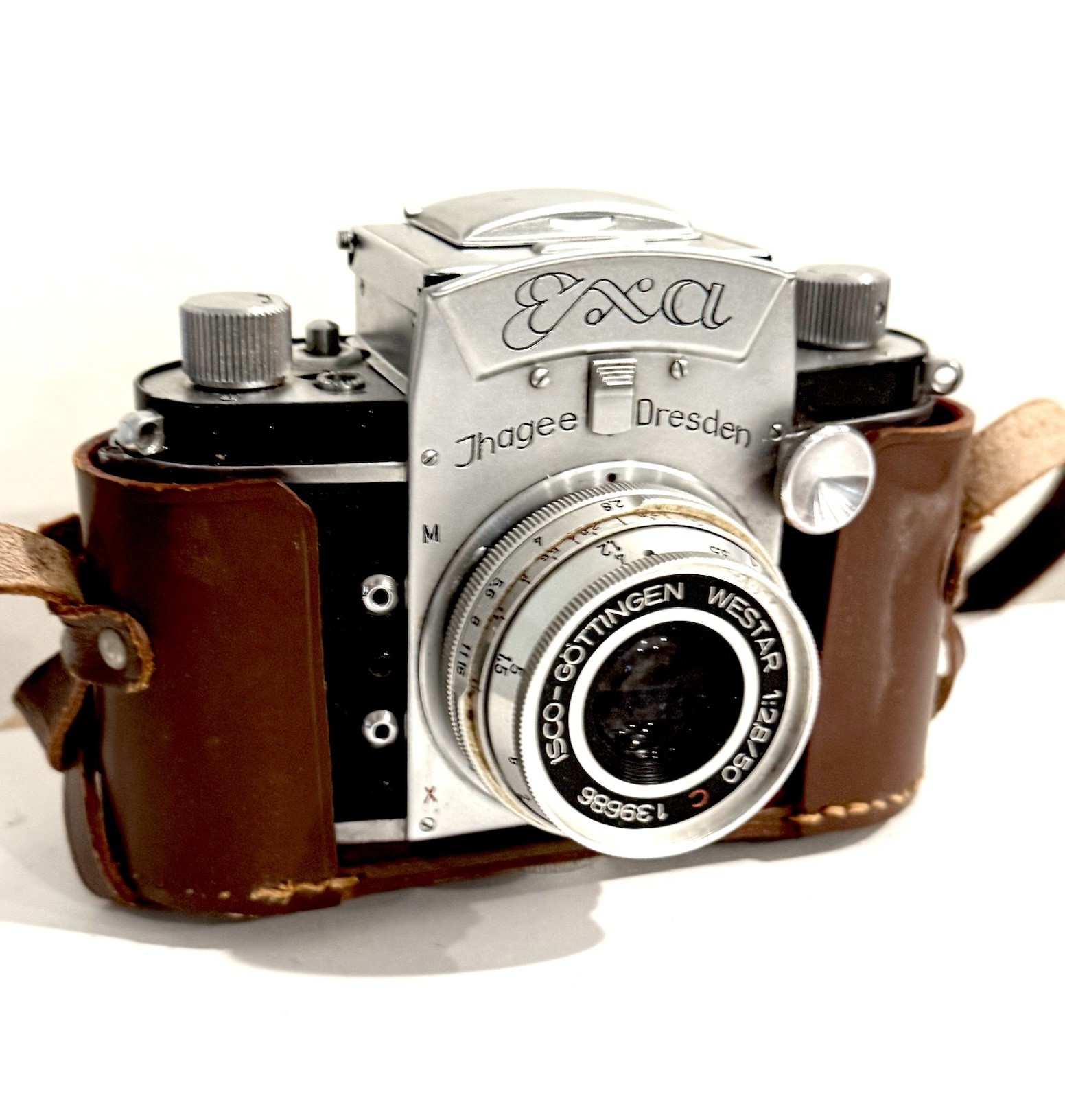 Exa Ihagee Dresden 35mm SLR Film Camera ISCO-Göttingen Westar 50mm f/2.8 Case