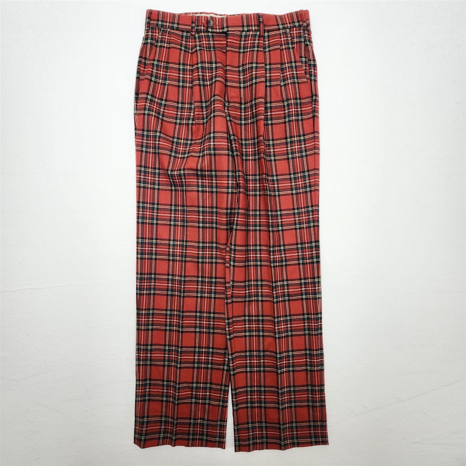 Paul Fredrick 31x32 Red Royal Stewart Tartan Plaid Wool Flannel Old Money Pants Paul Fredrick 31x32 Red Royal Stewart Tartan Plaid Wool Flannel Old Money Pants