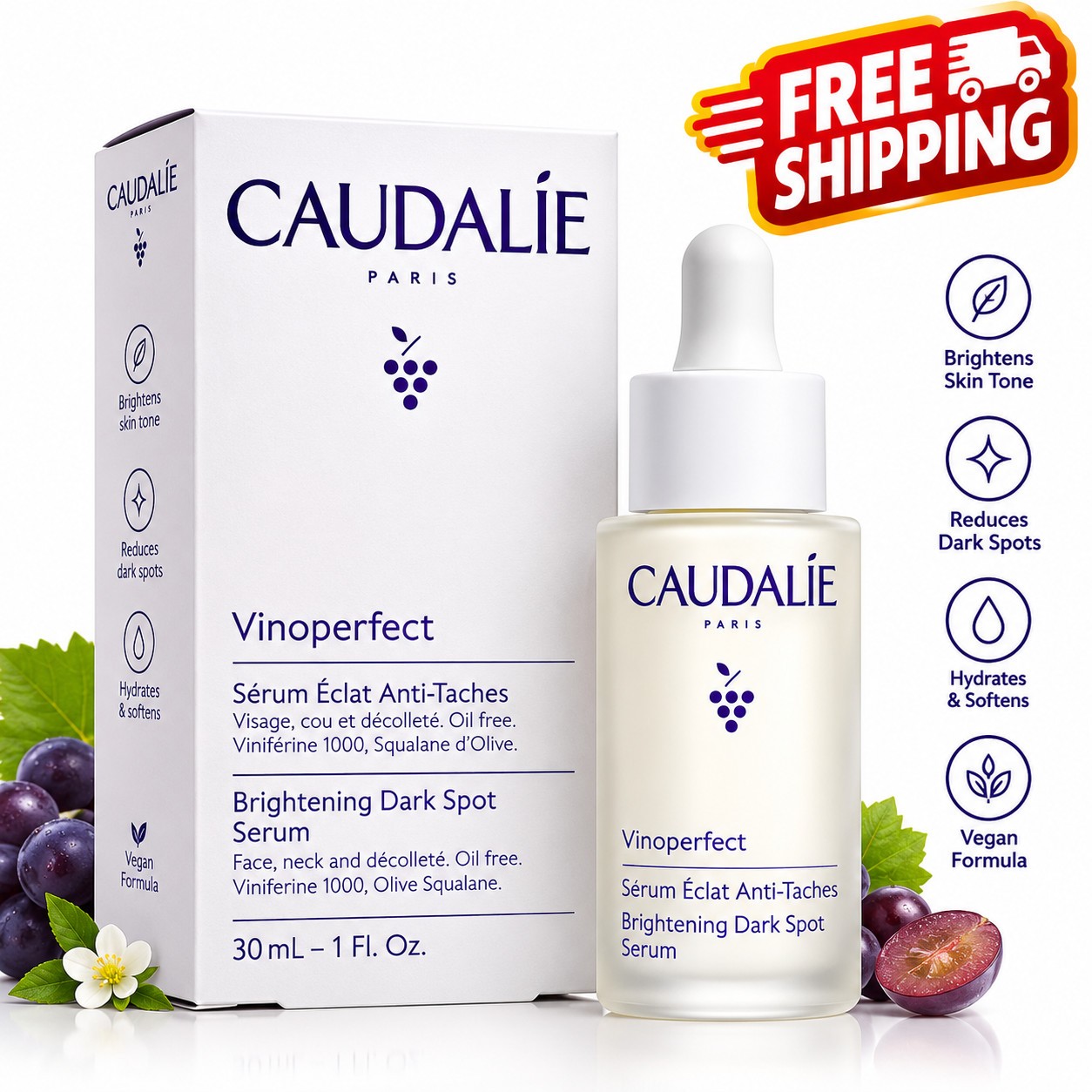 Caudalie Vinoperfect Brightening Dark Spot Serum 30ML/1 fl oz Brand New & Sealed