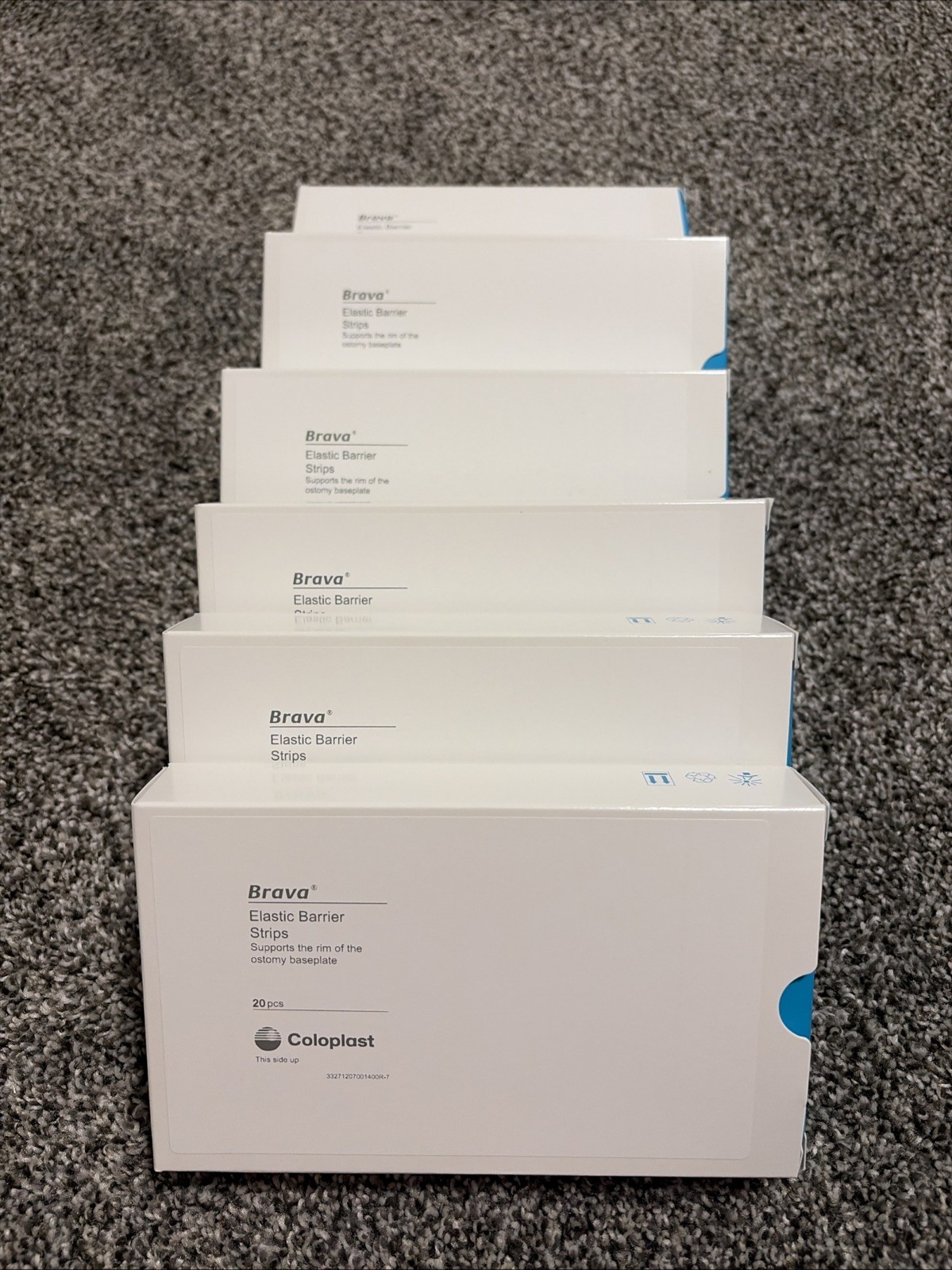 6 BOXES Coloplast Brava 120700 Elastic Barrier Strips - 20ct Boxes Ex 09/2028 6 BOXES Coloplast Brava 120700 Elastic Barrier Strips - 20ct Boxes Ex 09/2028
