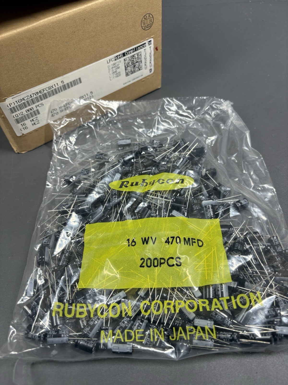 200pcs Rubycon 16MCZ470MEFC8X11.5 470uF 16V Low ESR Radial Capacitors 200pcs Rubycon 16MCZ470MEFC8X11.5 470uF 16V Low ESR Radial Capacitors