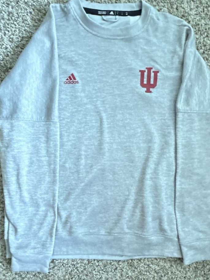 Adidas Indiana Hoosiers Sweatshirt Size L Heather Gray Pullover