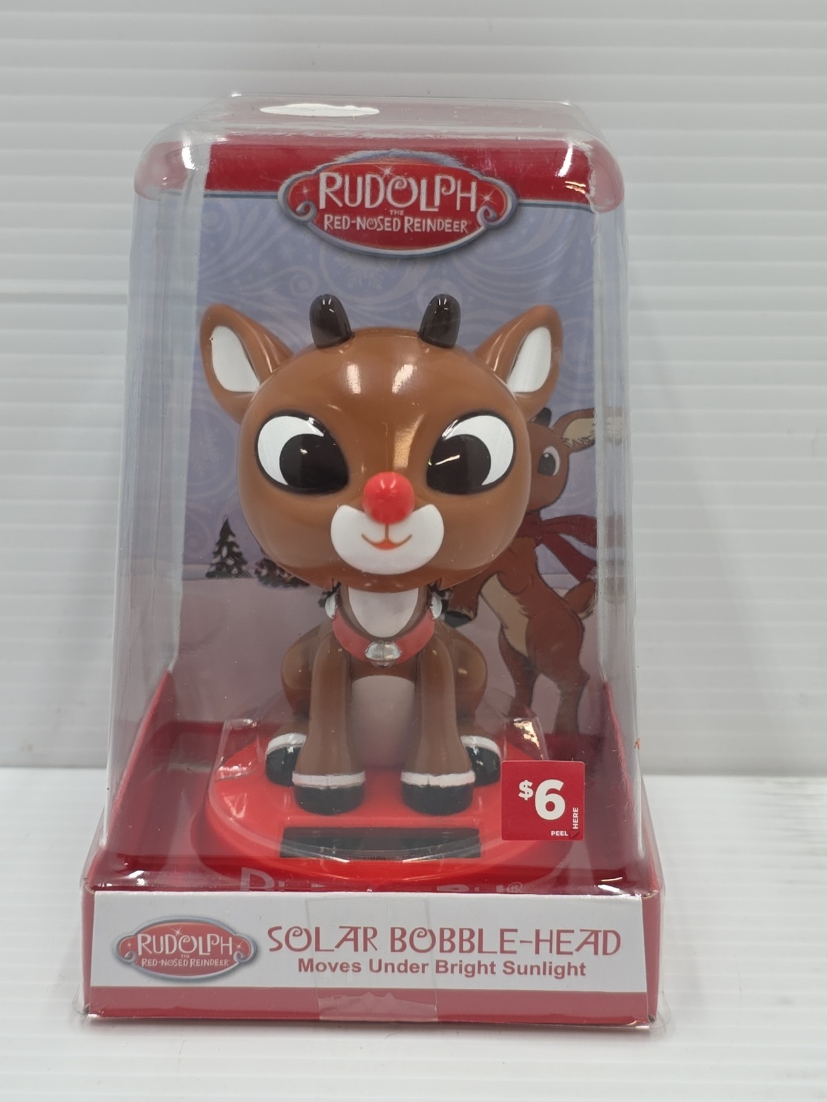 RUDOLPH THE RED NOSED REINDEER - RUDOLPH - SOLAR BOBBLE HEAD NEW red base RUDOLPH THE RED NOSED REINDEER - RUDOLPH - SOLAR BOBBLE HEAD NEW red base
