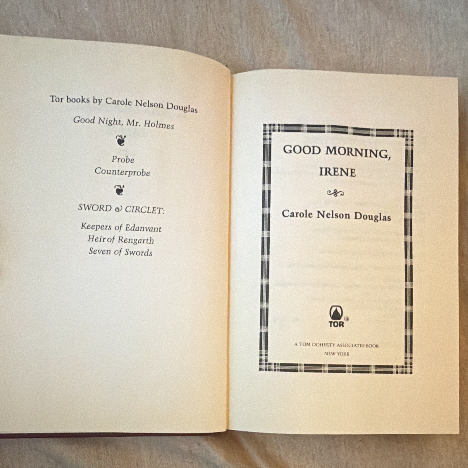 VTG 1991 1ST ED “Good Morning, Irene” HC Carole Nelson Douglas Irene Adler VTG 1991 1ST ED “Good Morning, Irene” HC Carole Nelson Douglas Irene Adler