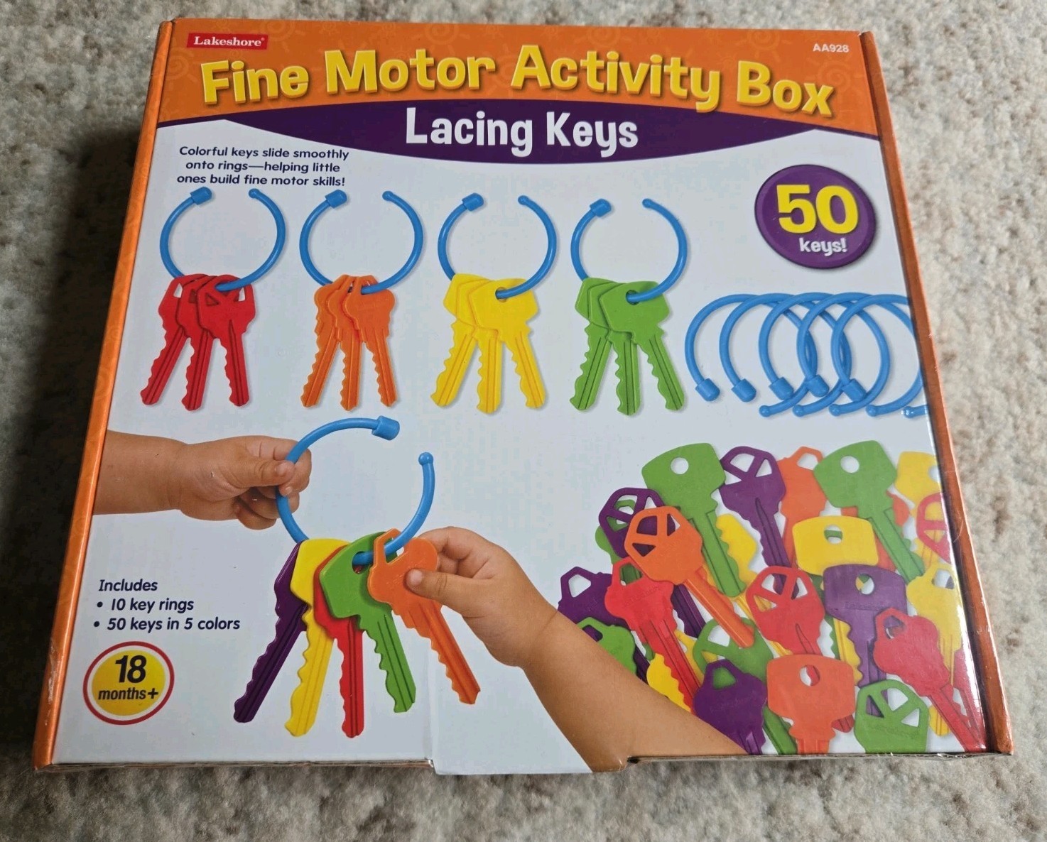 Lakeshore Lacing Keys Fine Motor Activity Toddlers Sorting, Counting, Matching