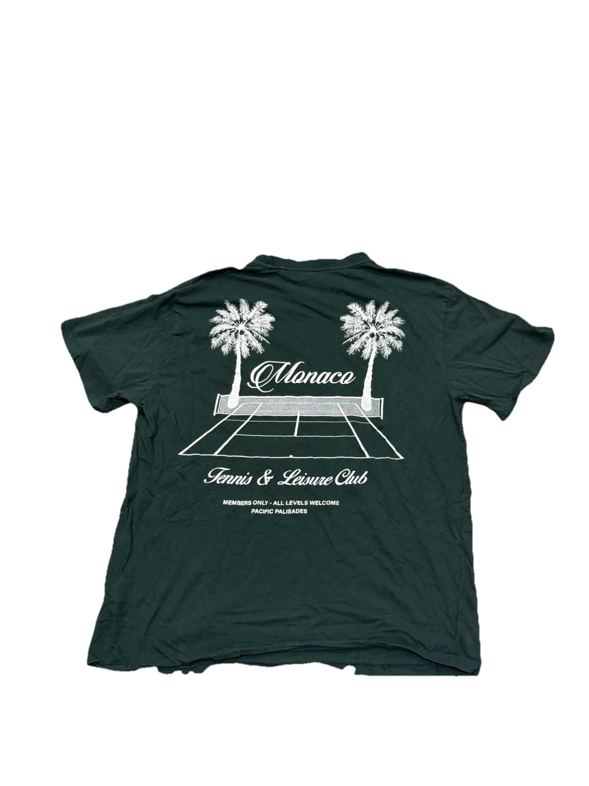 Free Planet Monaco Tennis & Leisure Club Graphic Green Men\'s T-Shirt Size L