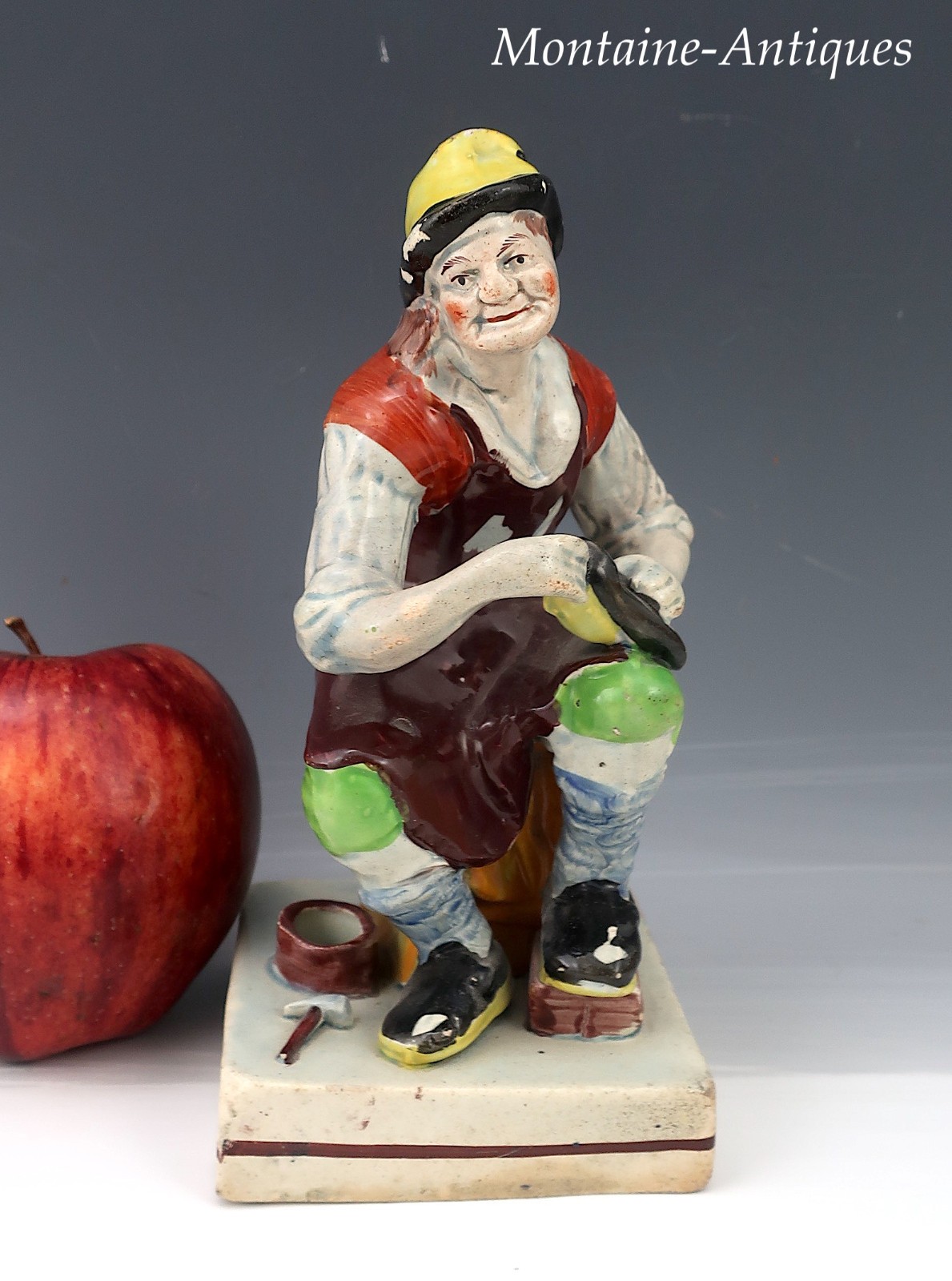 Early Pearlware Staffordshire Cobbler Figure Early Pearlware Staffordshire Cobbler Figure