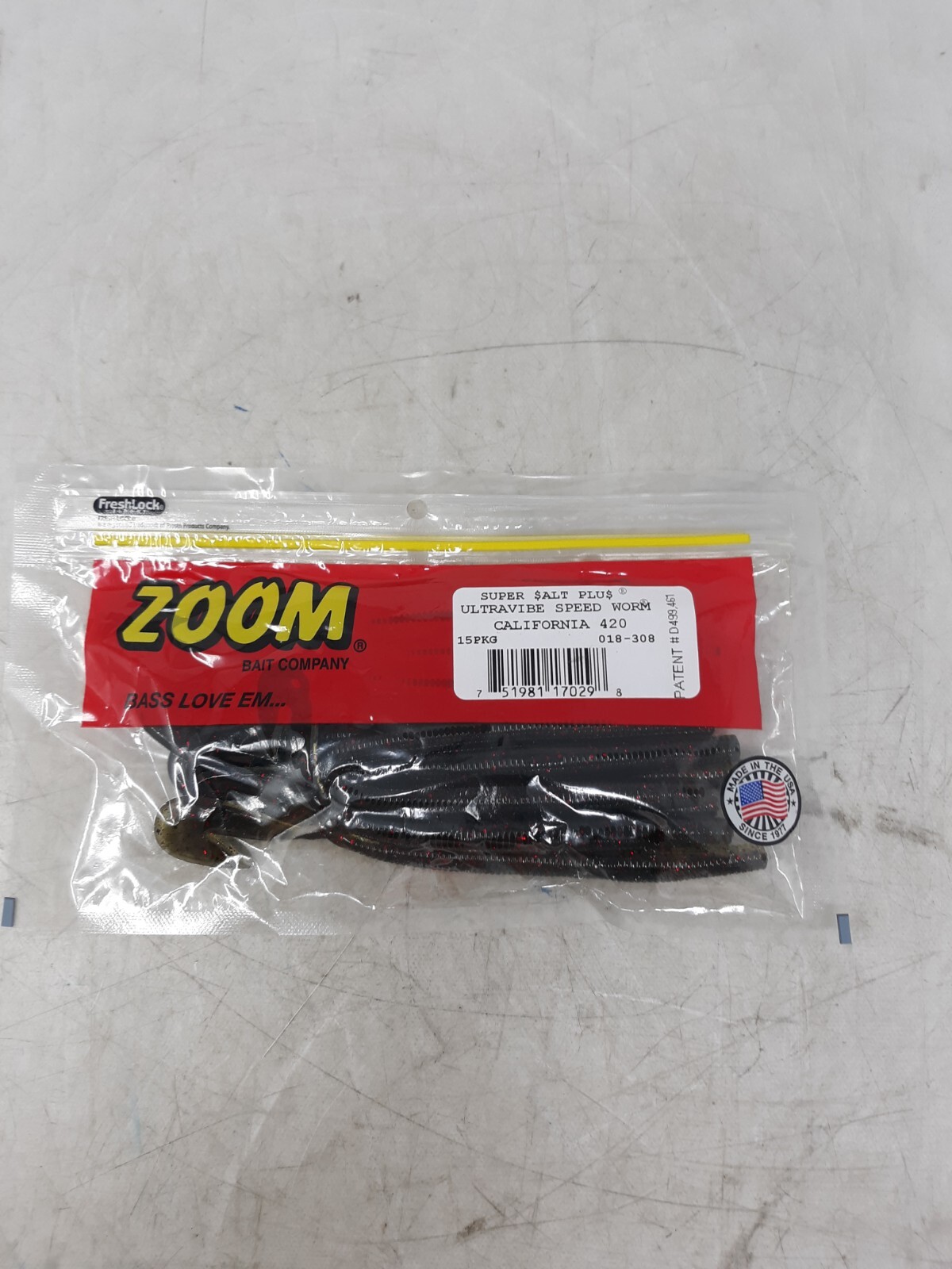 Zoom Ultra Vibe Speed Worm California 420 Super Salt Plus 15-Pack Soft Plastic