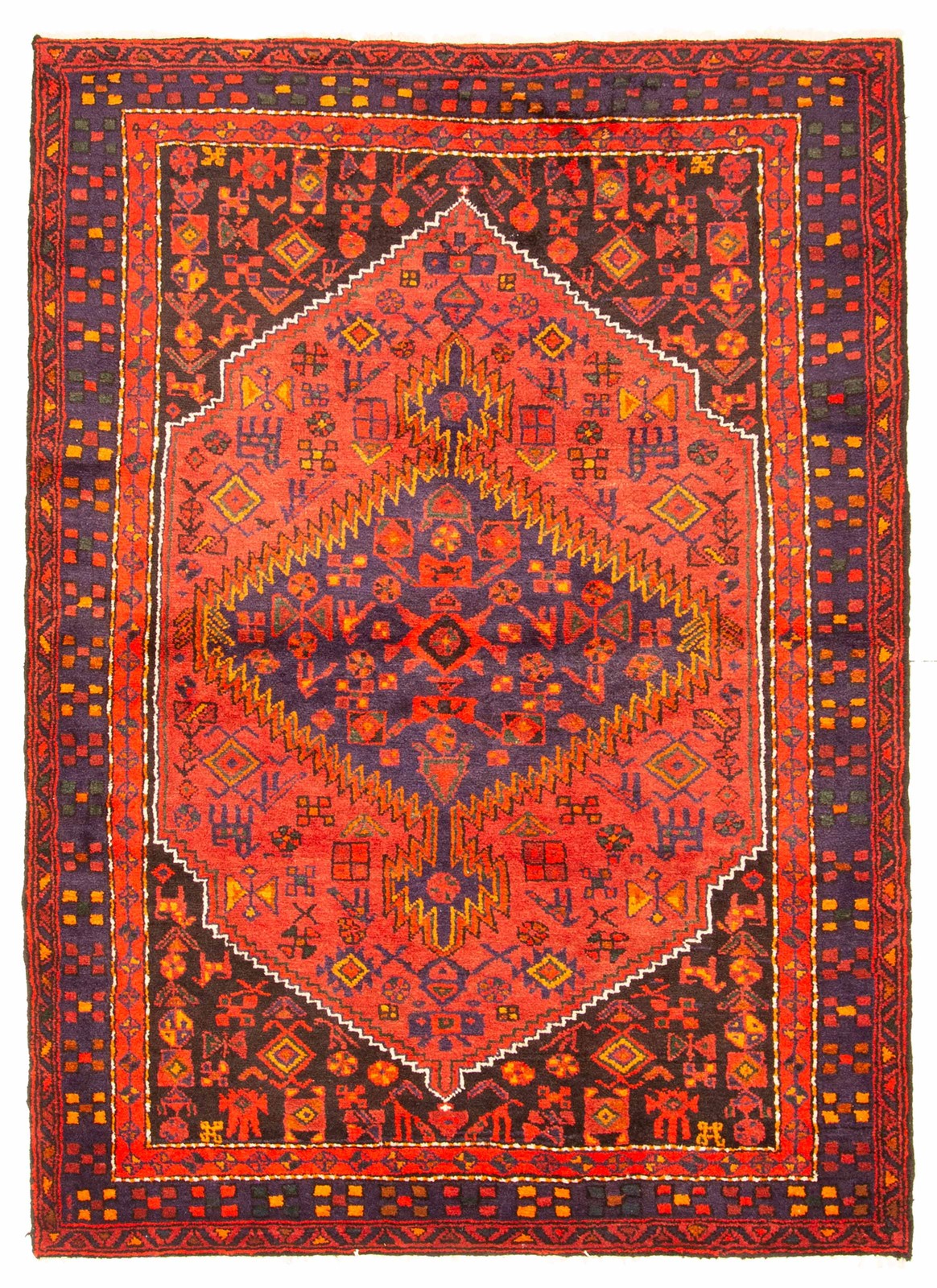 Vintage Hand-Knotted Area Rug 4\'10\