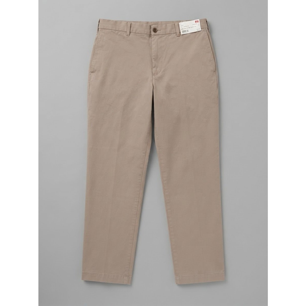Uniqlo Smart Ankle Pants Men Size L Beige 2Way Stretch Cotton NWT Casual Chino