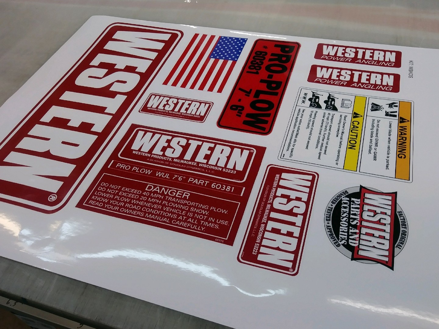 Pro Western Snow Plow DECALS All sizes avail. NEW 10 Piece Decal 7.6 kit (WBKOS) Pro Western Snow Plow DECALS All sizes avail. NEW 10 Piece Decal 7.6 kit (WBKOS)