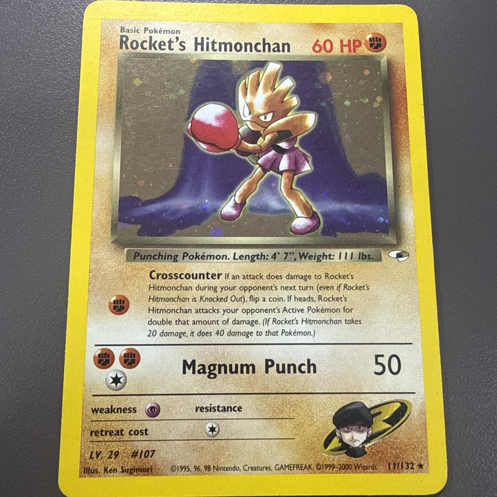 Pokémon TCG Rocket’s Hitmonchan Holo Rare Card 11/132 Gym Heroes Pokémon TCG Rocket’s Hitmonchan Holo Rare Card 11/132 Gym Heroes