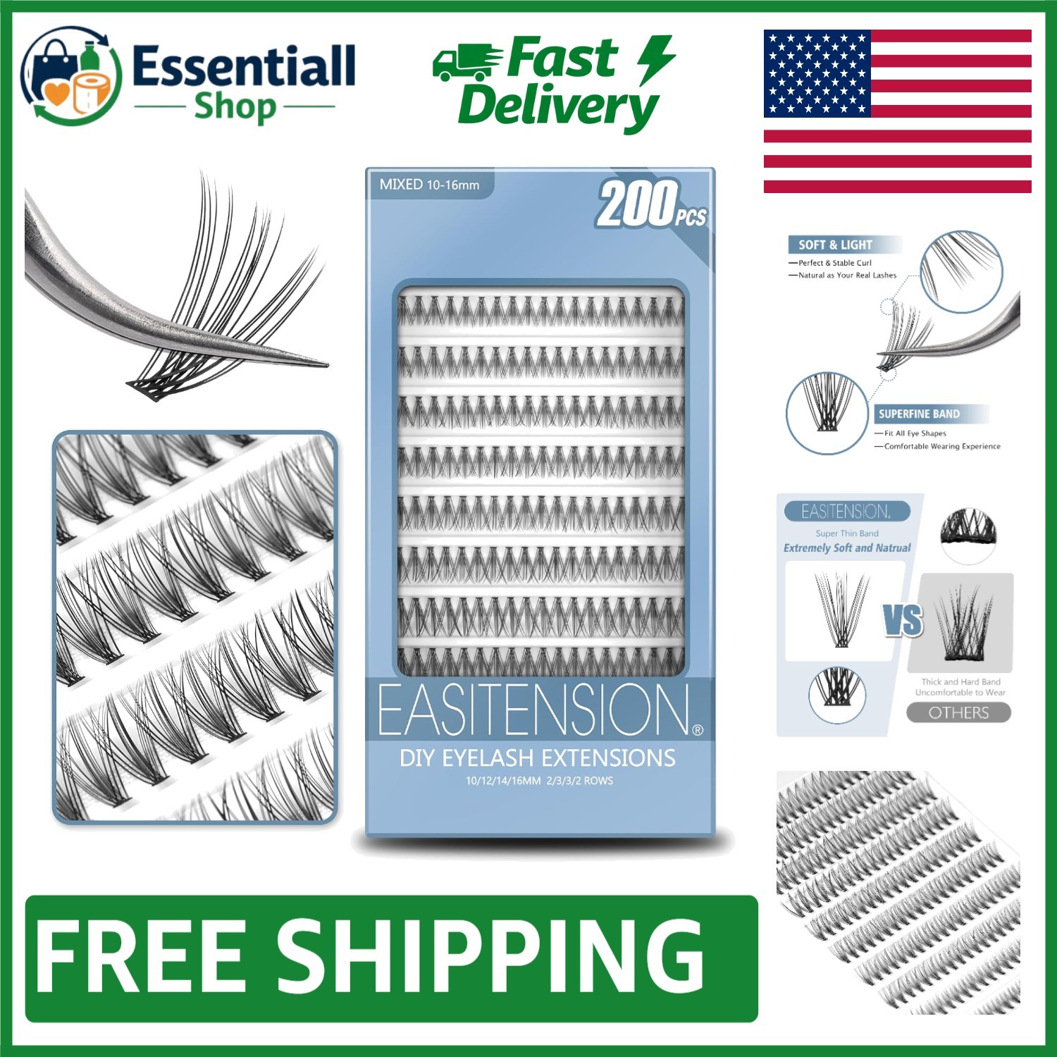 Luxury 120pcs Lash Cluster Set - Fast and Easy Application for Gorgeous Eyes