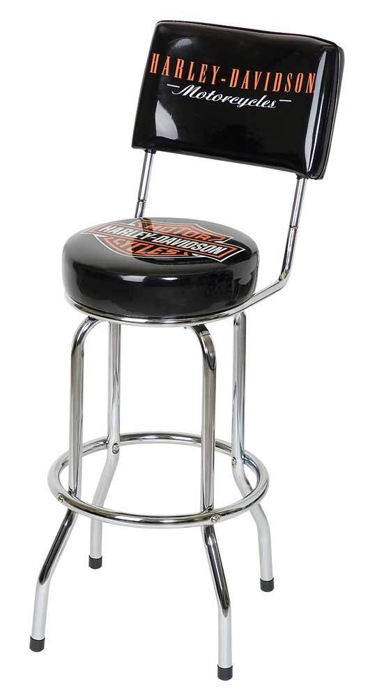 Harley-Davidson Bar & Shield Bar Stool With Back Rest HDL-12204