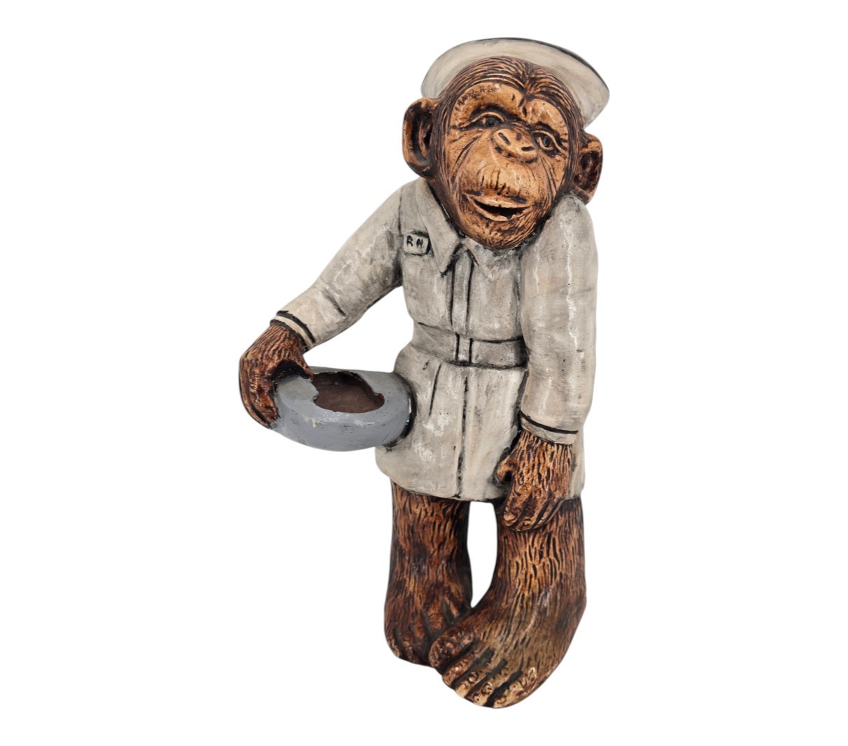 Vintage 1971 Monkey Nurse Figurine Bedpan Progressive Art Products Chalkware RN