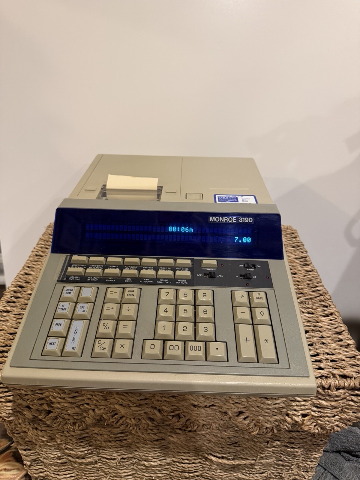Vintage Monroe 3190 Financial Desktop Calculator Printing Display Tested Working Vintage Monroe 3190 Financial Desktop Calculator Printing Display Tested Working