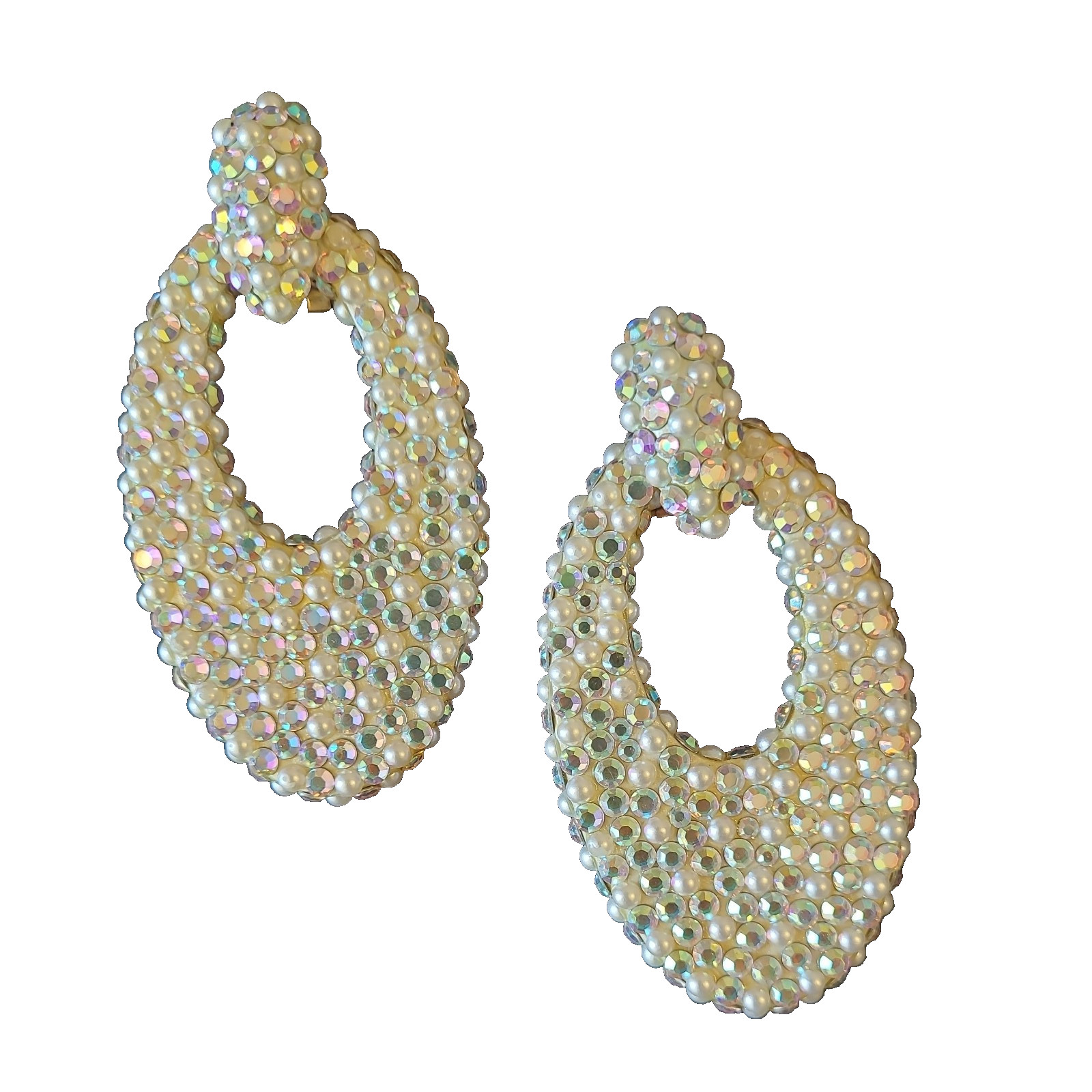 VTG Richard Kerr Earrings Swarovski Faux Pearl Designer Signed Convertible 80s VTG Richard Kerr Earrings Swarovski Faux Pearl Designer Signed Convertible 80s