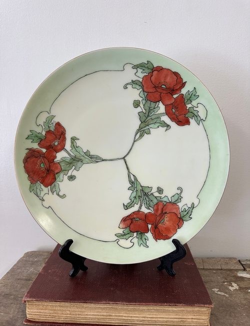 Antique Sevres Bavaria Poppy Plate Hand Painted 10 Antique Sevres Bavaria Poppy Plate Hand Painted 10