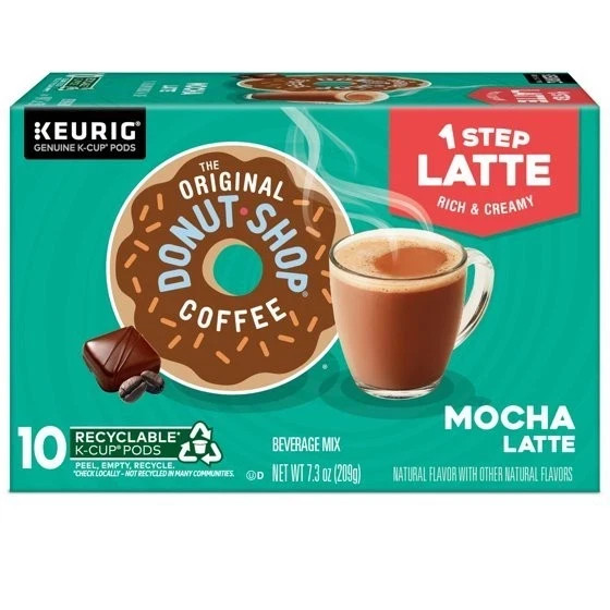 The Original Donut Shop, One Step Mocha Latte Flavored K-Cup Coffee Pods, 10 Cou The Original Donut Shop, One Step Mocha Latte Flavored K-Cup Coffee Pods, 10 Cou