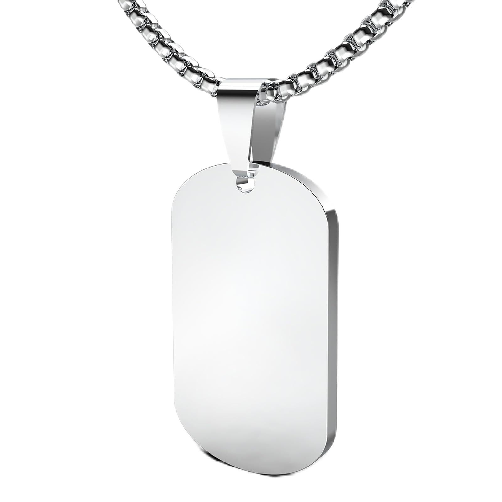 Mens Stainless Steel Dog Tag Pendant Necklace,Simple Blank Pendant Necklaces Jew Mens Stainless Steel Dog Tag Pendant Necklace,Simple Blank Pendant Necklaces Jew
