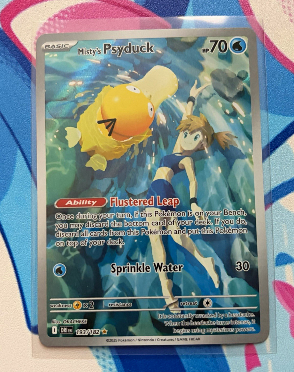 Pokémon TCG Misty\'s Psyduck 193/182 Illustration Rare Holo Full Art Sv10 EN