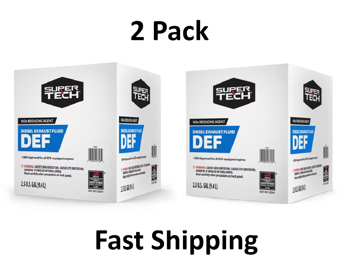 Super Tech DEF Diesel Exhaust Fluid, Made in USA, 2.5 Gallon (9. L), 2-Pack