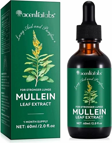 Acentiallabs Mullein Leaf Extract Drops Liquid 60ml/2 fl oz Oral Lungs