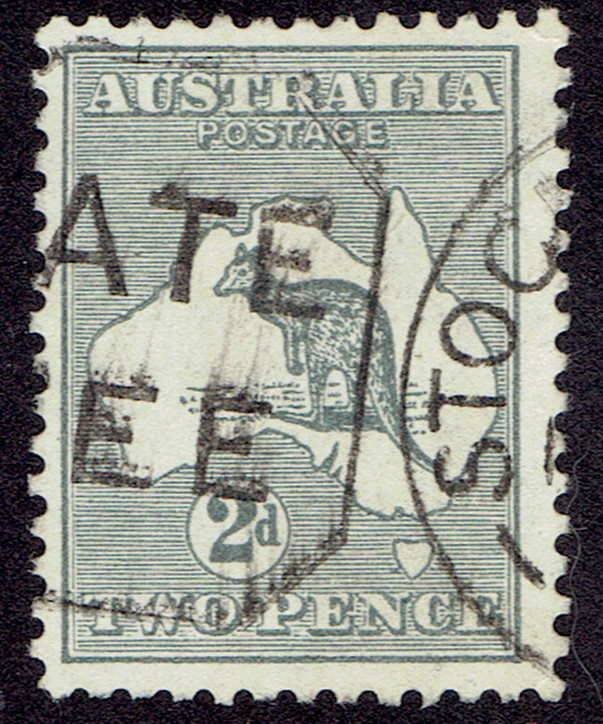 AUSTRALIA - 1915 - KANGAROO & MAP 2p Gray - Sc #38 - Used VF