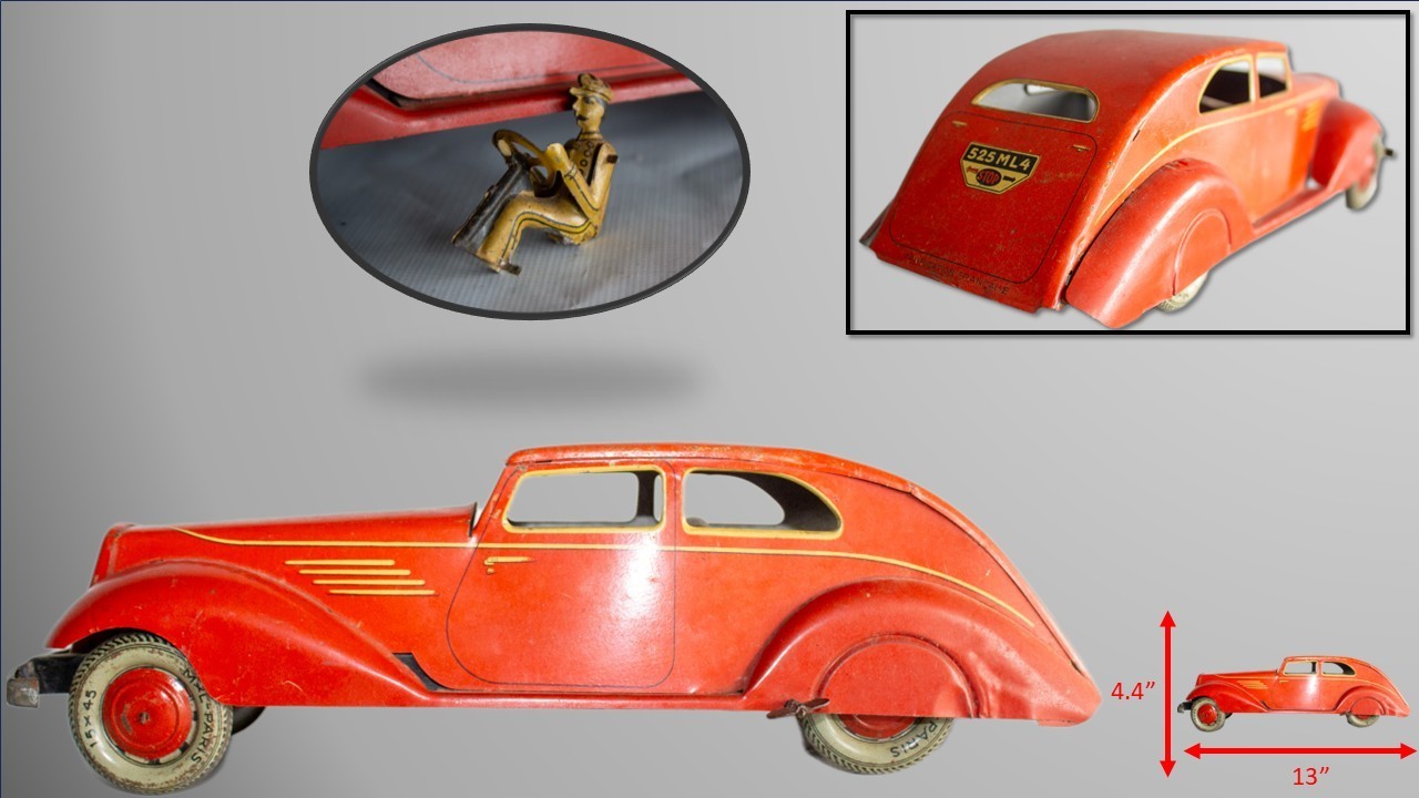 Extremely Rare 1930's Tin Clockwork Large French 