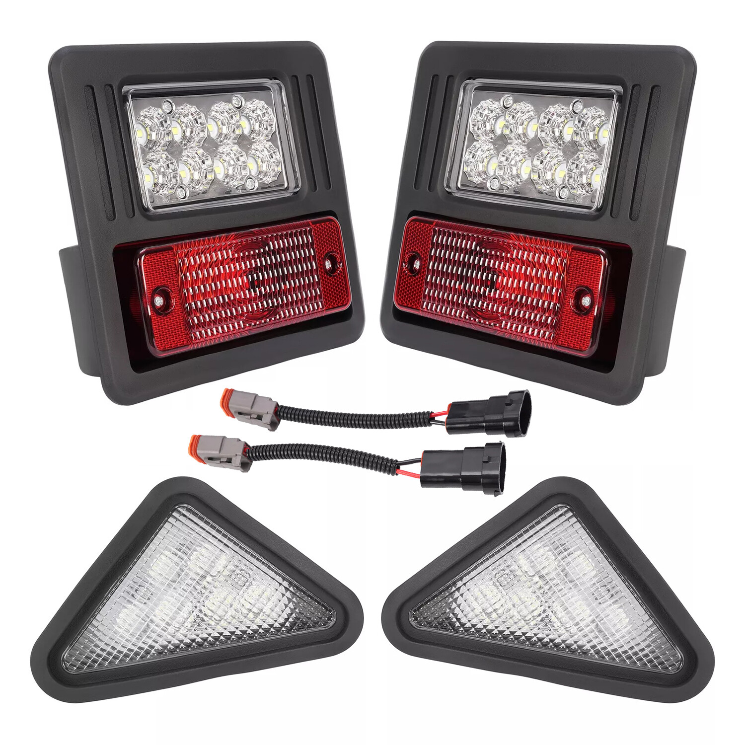 4x LED Headlight Tail Exterior Light Kit For Bobcat Skid Steer Loader Plastic