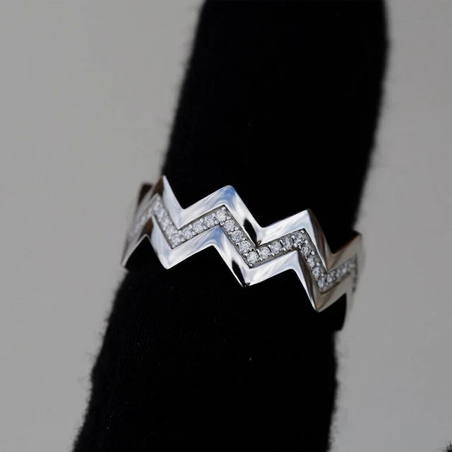 Stunning Criss Cross Eternity Ring 14K White Gold Plated 2ct Lab Grown Diamond