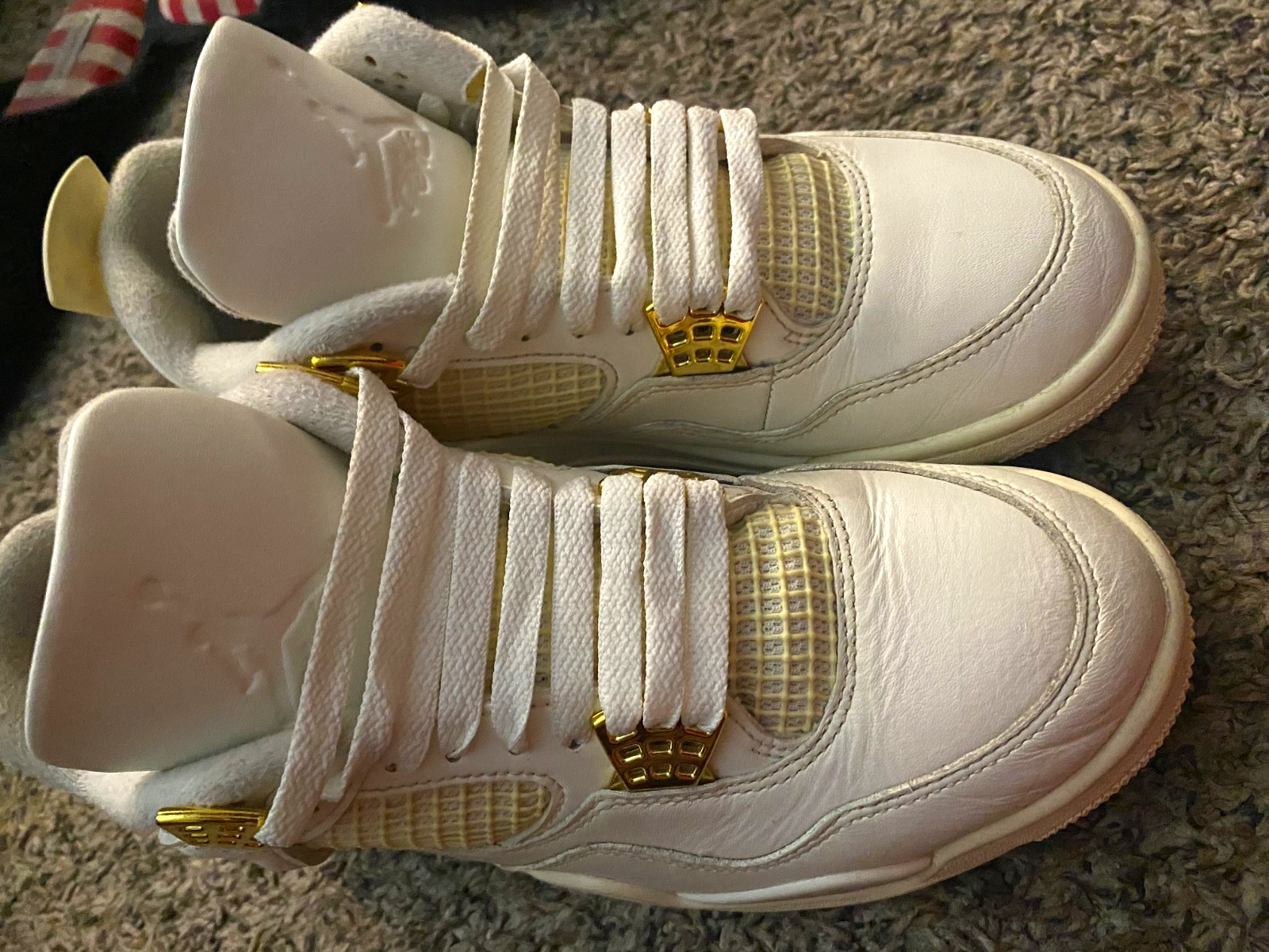 Jordan Air Jordan 4 AQ9129-170 White/Gold Leather Mid Top Men’s US 8 Jordan Air Jordan 4 AQ9129-170 White/Gold Leather Mid Top Men’s US 8