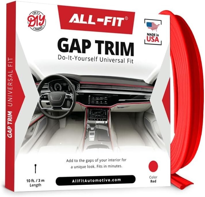 All-Fit Gap Trim Interior Custom Automotive Trim - Universal Fit - (Red)
