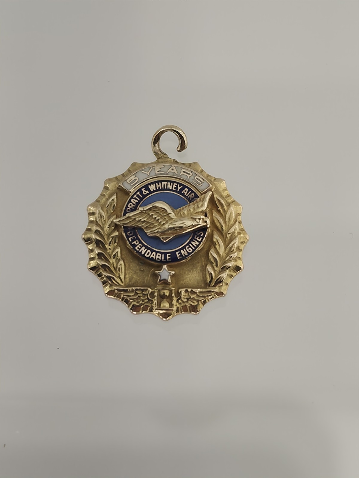 Vintage WWII Pratt & Whitney Aircraft 5 Year Service Pin Solid 10K Gold LGB Balf
