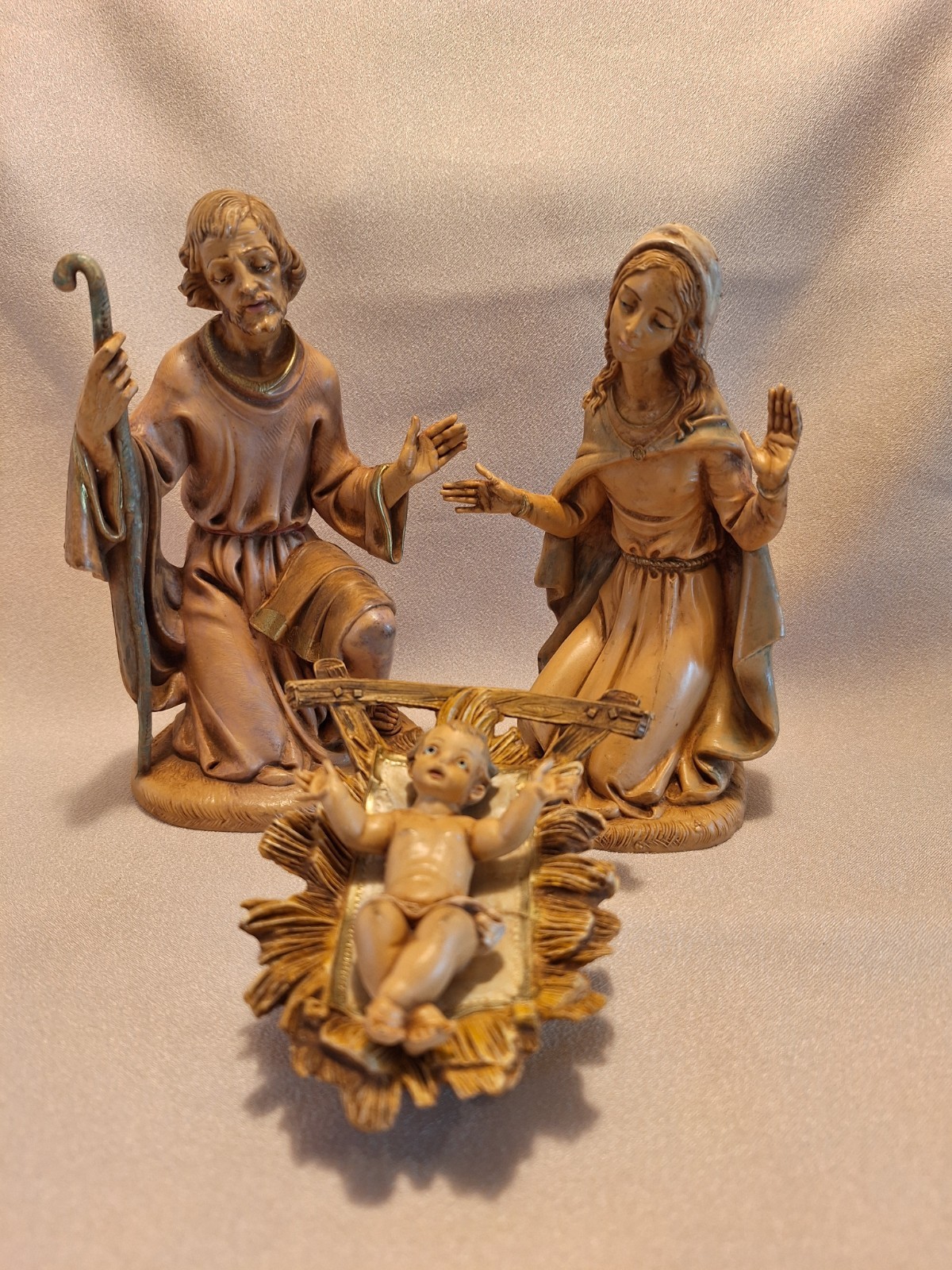 1983 Fontanini Nativity Holy Family (Joseph, Mary, Baby Jesus) 7.5