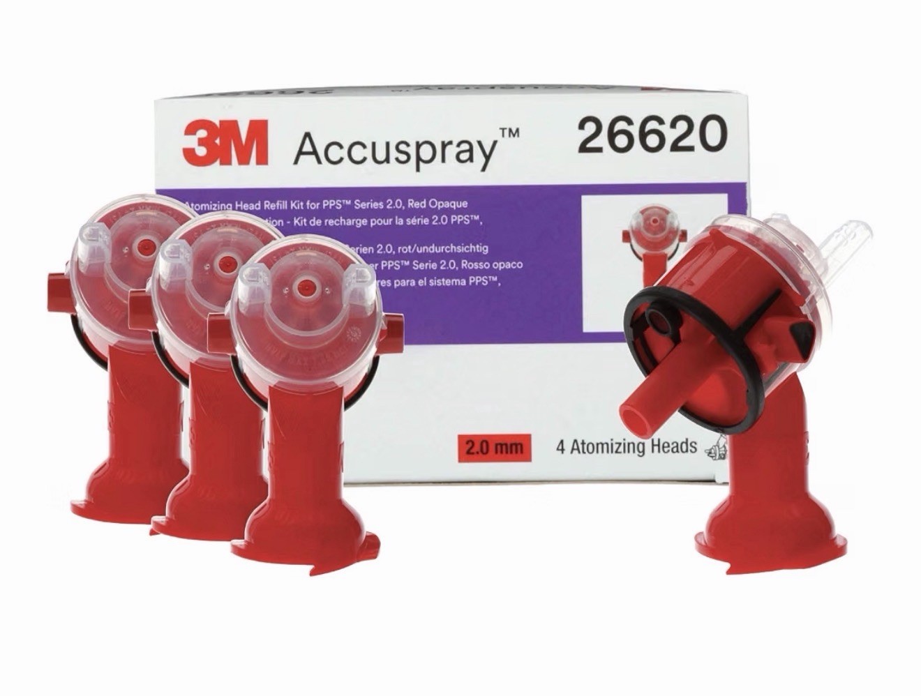3M Accuspray Atomizing Head Nozzle Refills for PPS 2.0, 2.0mm, Red, 4-Pack 3M Accuspray Atomizing Head Nozzle Refills for PPS 2.0, 2.0mm, Red, 4-Pack