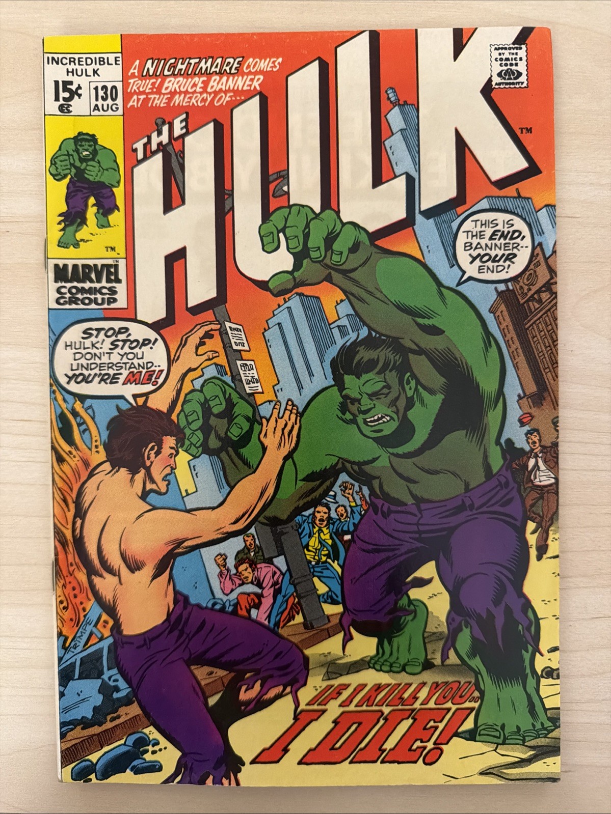 The Incredible Hulk #130 (Marvel Comics August 1970) - FN+ The Incredible Hulk #130 (Marvel Comics August 1970) - FN+