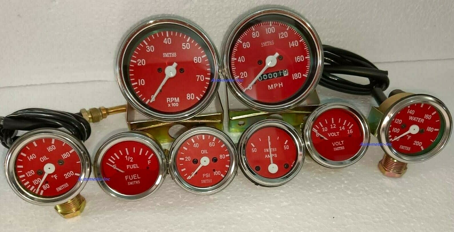 Smiths-52mm-Kit-Temp-Oil-Fuel-Oil Temp Volt +Amp +rpm+speedometer 85 mm