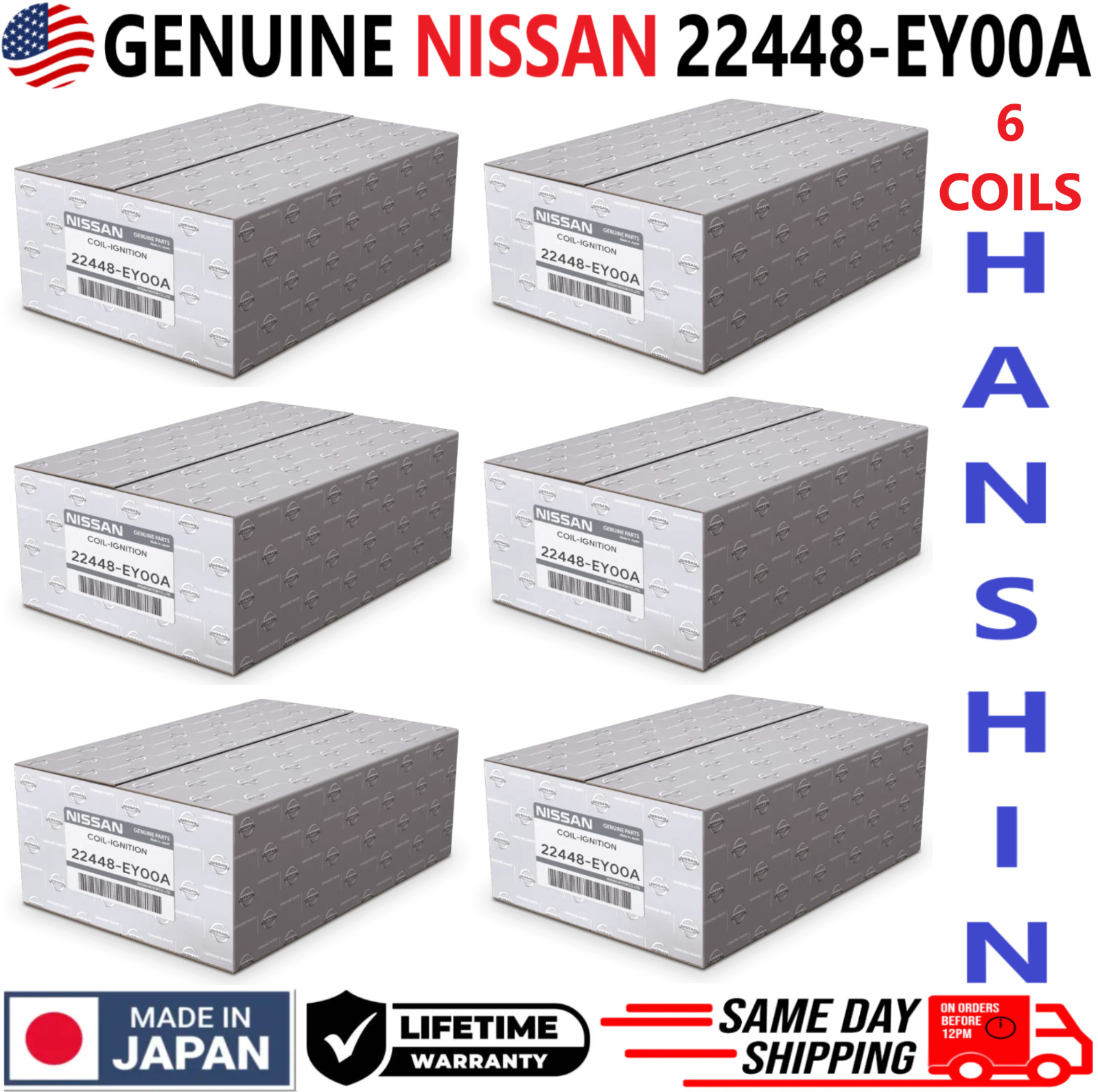 NEW NISSAN Ignition Coils For 2008-2017 Infiniti & Nissan 3.7L V6, 22448-EY00A