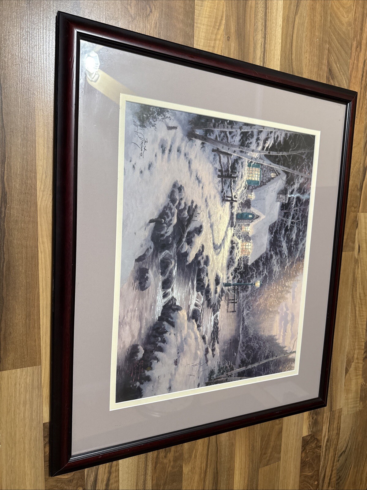 Thomas Kinkade Evening Glow 16x20 GP ~ Hand Sketched on Back of Canvas 751/1000 Thomas Kinkade Evening Glow 16x20 GP ~ Hand Sketched on Back of Canvas 751/1000