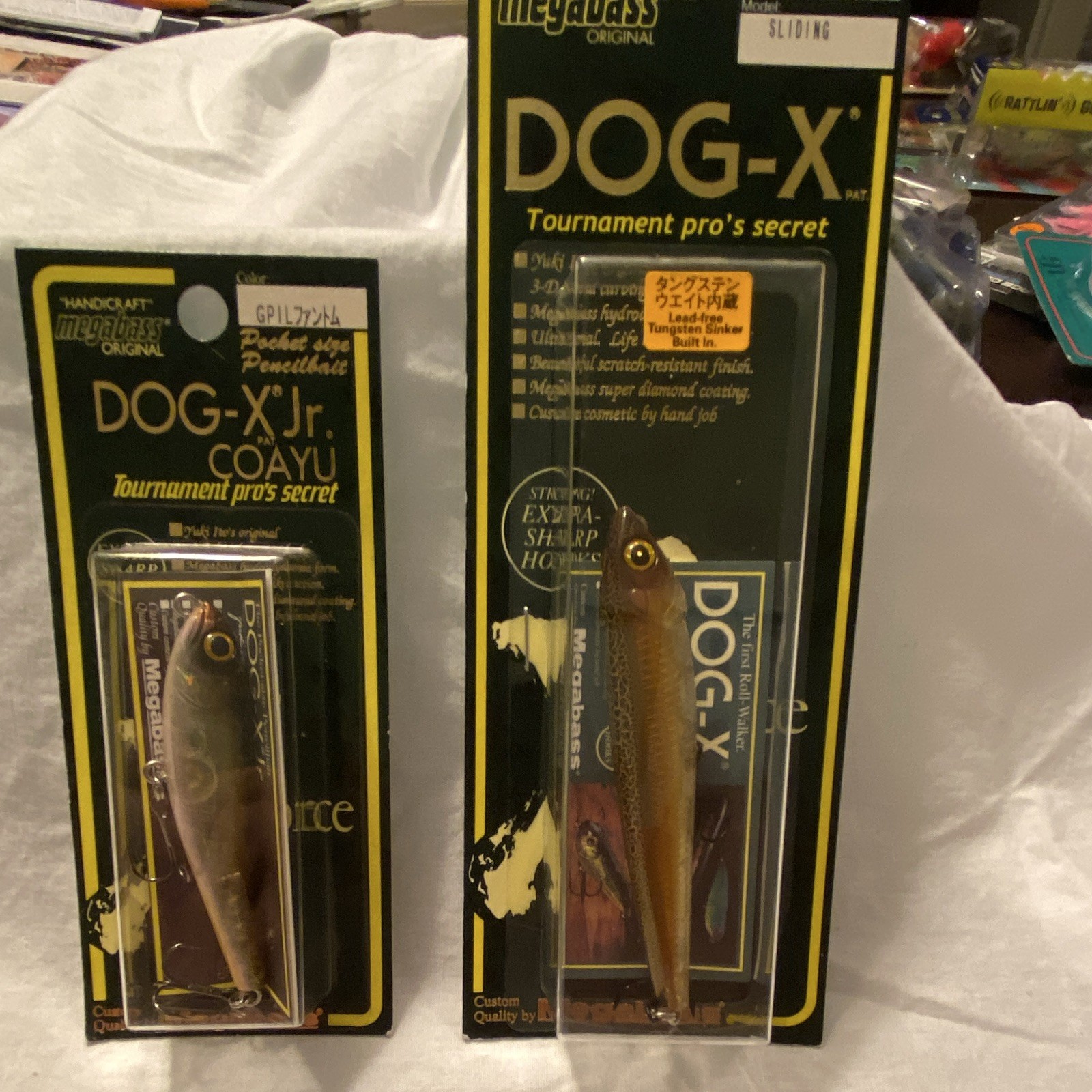 Megabass DOG-X Jr. COAYU & Dog-x sliding Topwater GP IL Phantom/crack-bone2 lot2