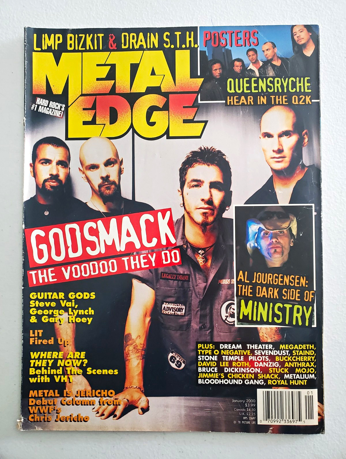 Metal Edge Magazine (January 2000) All Pages And Posters Are Still Intact