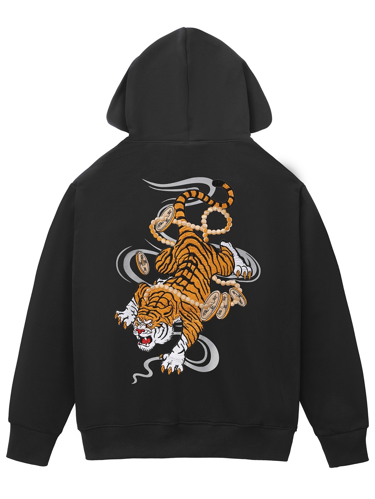 Niepce Japanese Streetwear Rich Tiger Embroidered Zip Up Hoodie for Men Niepce Japanese Streetwear Rich Tiger Embroidered Zip Up Hoodie for Men