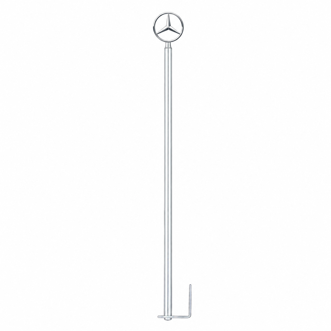 For Mercedes-Benz Chrome Parking Pole Flag Holder Diplomatic Flag Pole