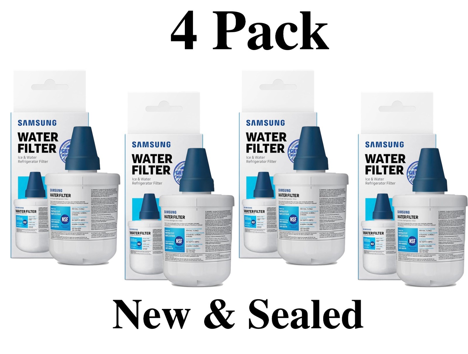 4x NEW Genuine OEM Samsung DA29-00003G Refrigerator Water Filter 