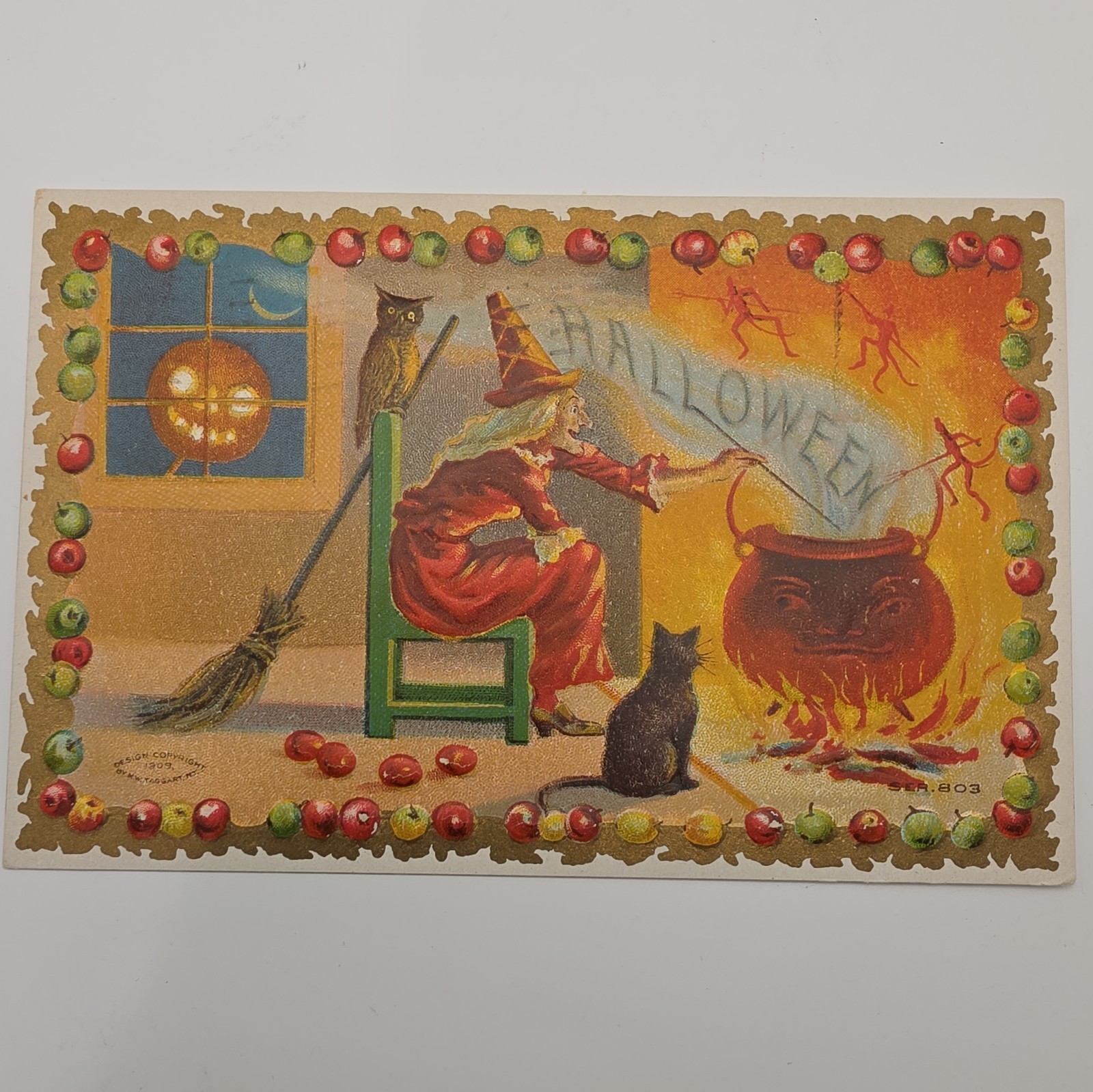 Vintage/ Antique 1909-1915 Halloween Greeting Postcard • M. W. Taggert Co. 803