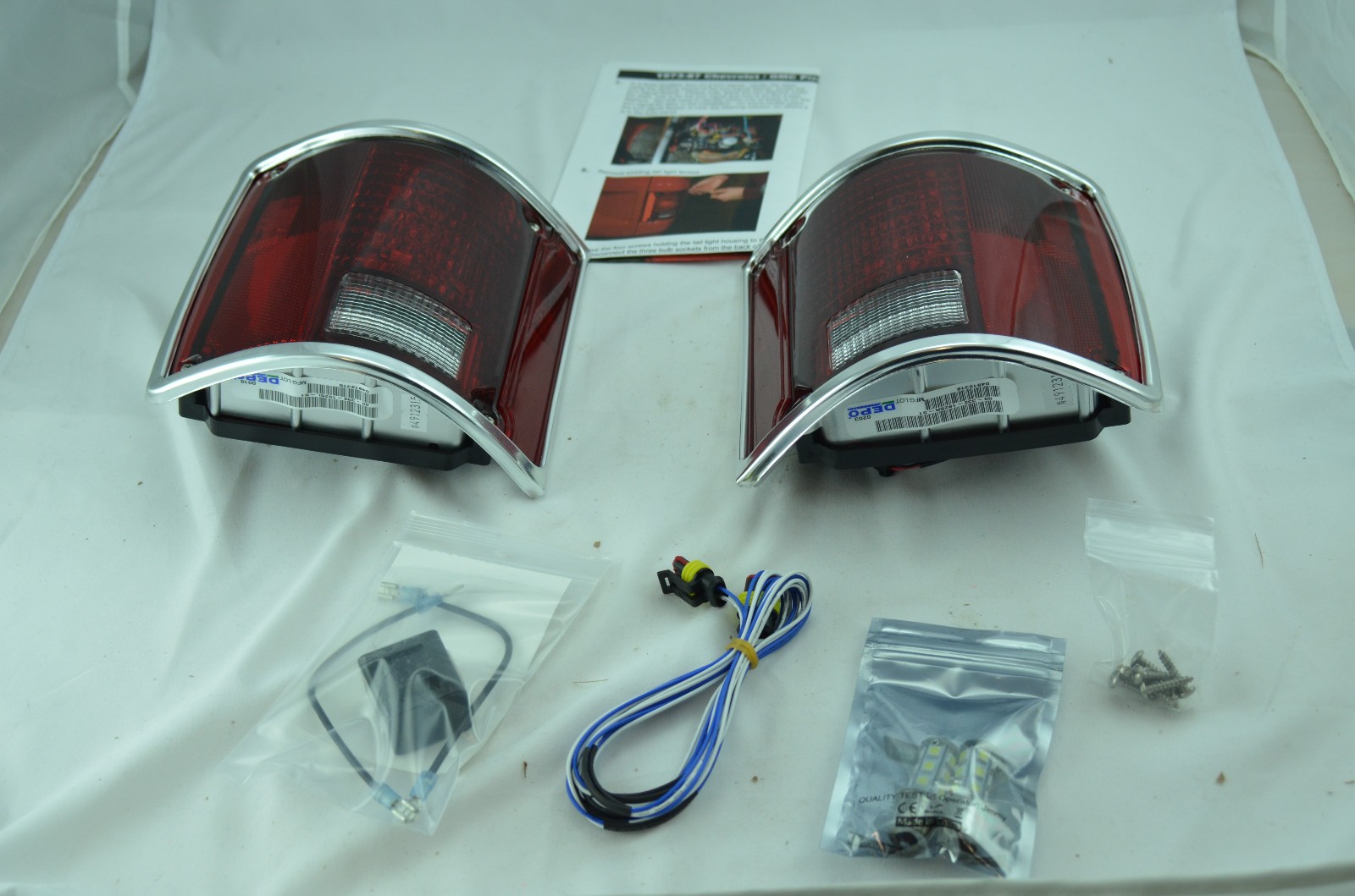 1973-1987 Chevy GMC C10 K5 BLAZER SUBURBAN LED TAIL LIGHTS with CHROME 1973-1987 Chevy GMC C10 K5 BLAZER SUBURBAN LED TAIL LIGHTS with CHROME